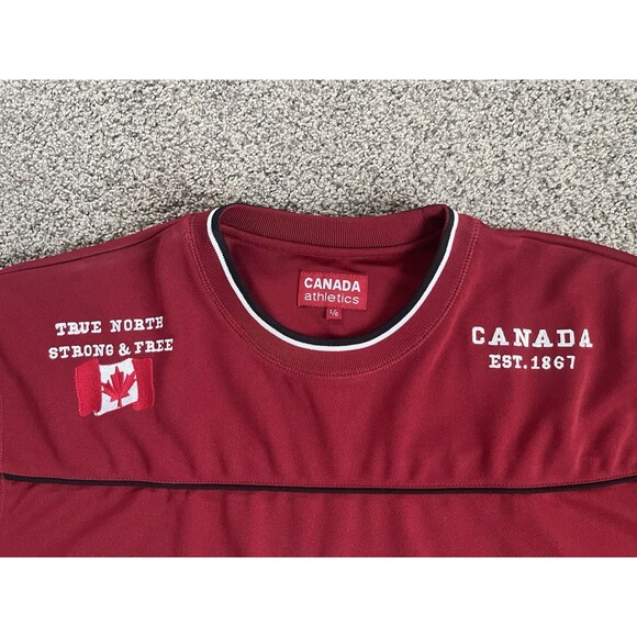 Canada Athletics Team Canada Soccer Hockey Jersey Maple Leaf Embroidered Red L - Picture 3 of 6